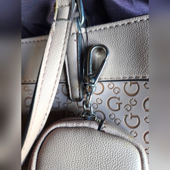 Guess Light Pink Monogram Tote with Pouch - Picture 15 of 15